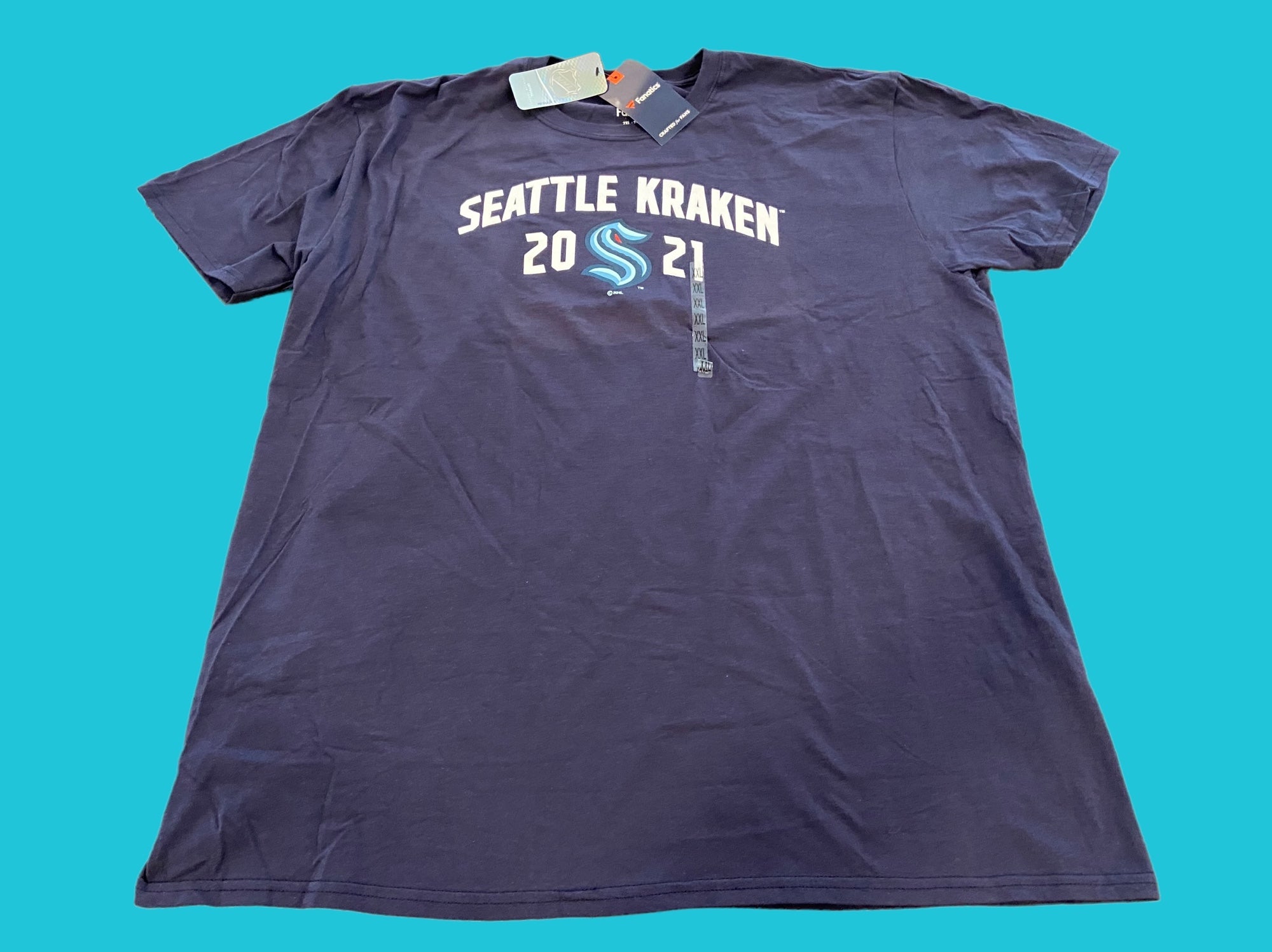 NHL Seattle Kraken 2021 “Inaugural Year” Fanatics Blue T-Shirt Size 2XL *  NWT