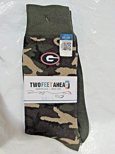 NCAA Georgia Bulldogs Logo on Camo Knee High Socks Shoe 9-12Two Feet Ahead
