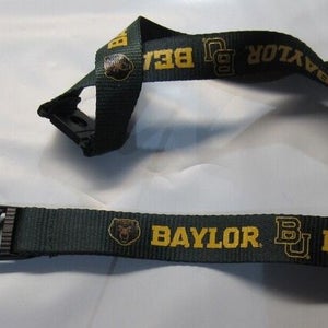 NCAA Baylor Bears Green 1 Sided Lanyard with Clips 19" Long 3/4" Wide