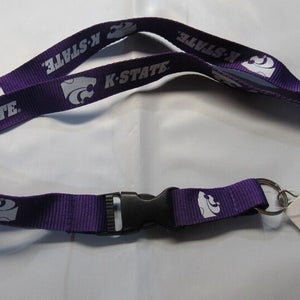 NCAA Kansas State Wildcats Purple 1 Sided Lanyard with Clips 19" Long 3/4" Wide