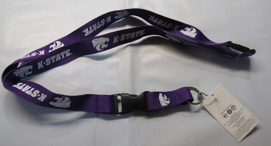 NCAA Kansas State Wildcats Purple 1 Sided Lanyard with Clips 19" Long 3/4" Wide