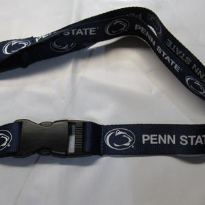 NCAA Penn State Nittany Lions Navy Logo and Name White Lanyard 23" Long 1" Wide