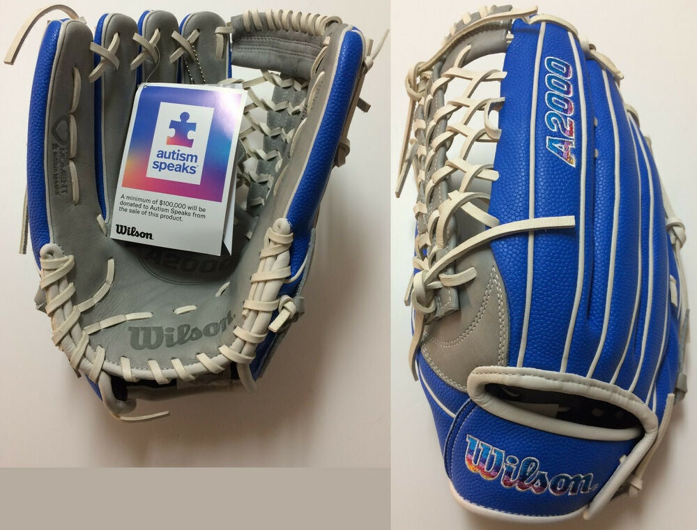 Wilson A2000 Love The Moment Autism Speaks 12.5 Outfield Baseball Glove  2023