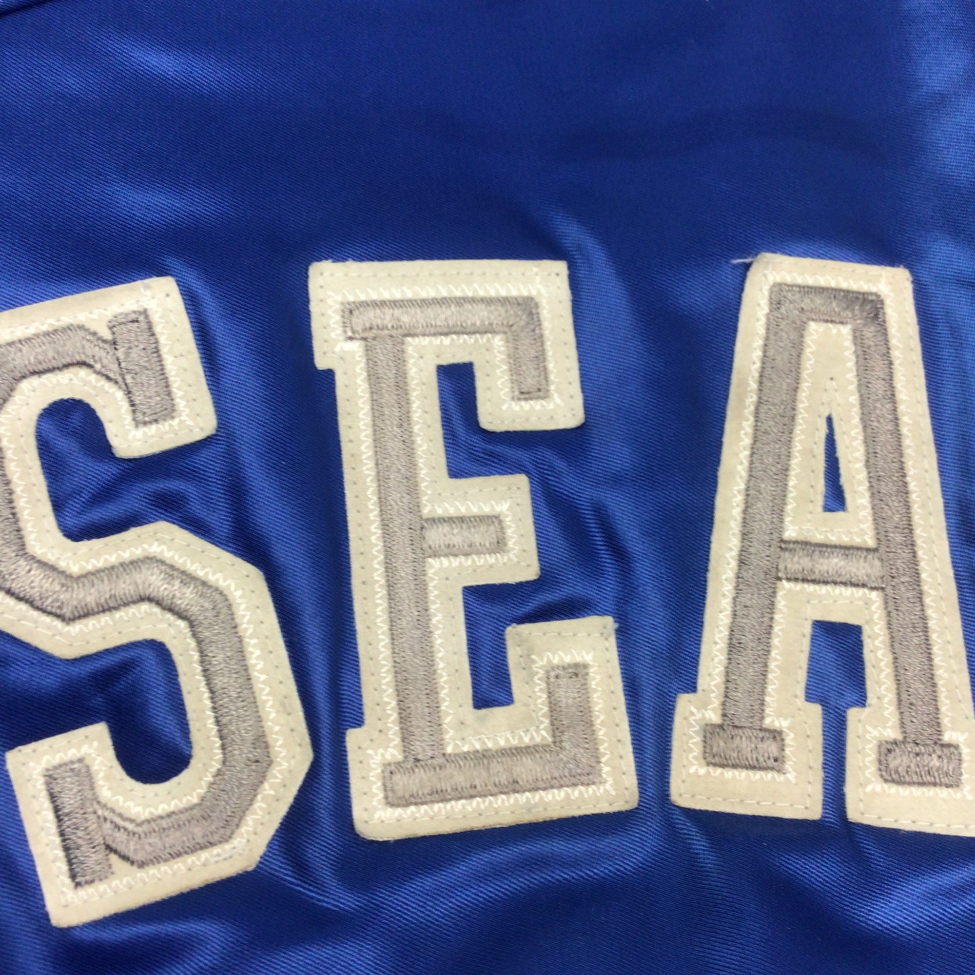 Vintage Seattle Seahawks NFL Satin bomber jacket. Made in the USA. Chalk  line. Stitched graphic. XL