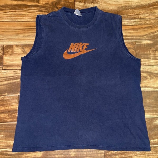 Fabriek Serena knijpen Vintage 2000's Nike Men's Sleeveless Cut Off Swoosh Basketball Shirt Size  L/XL | SidelineSwap