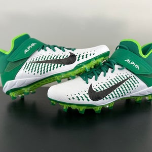 Size 13 Nike Alpha Menace Pro 2 Mid Football Cleats AQ3209-106 White/Green