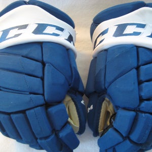 Game Used Blue CCM HGPJSPP Pro Stock Gloves Colorado Avalanche Team Issue 14”