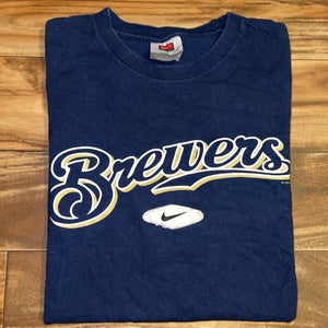 Fanatics Respect Milwaukee Brewers Tee Shirt Men's Large Navy