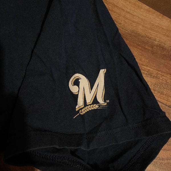 Nike Milwaukee Brewers Center Swoosh Check Baseball T-Shirt MLB Size Large  L