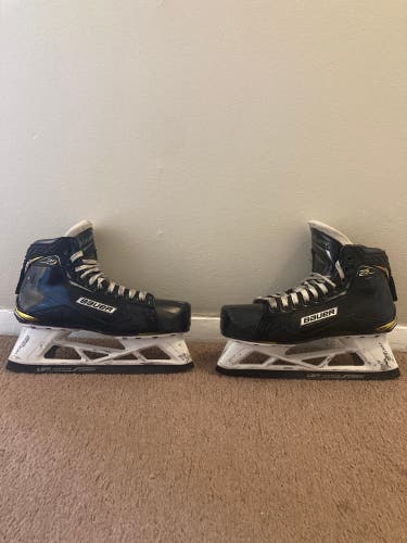 Used Bauer Regular Width Size 8 Supreme 2S Hockey Goalie Skates (LS5 Steel Included)
