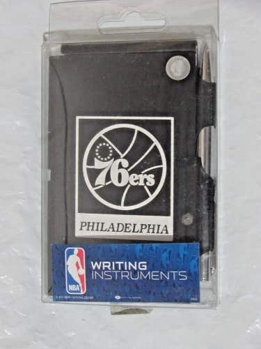 NBA Philadelphia 76er Mini 3"x4" Note Pads Metal Case w/pen by National Design