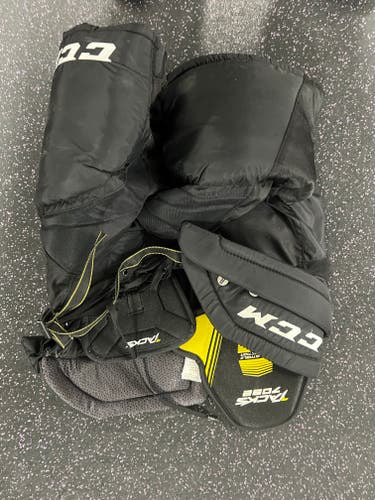 Black Used Senior Medium CCM Tacks 7092 Hockey Pants Pro Stock