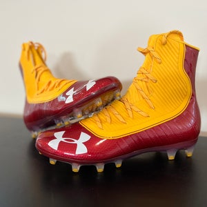 Size 10.5 Under Armour Highlight MC Football Cleats Red/Gold 3021478-601 NEW