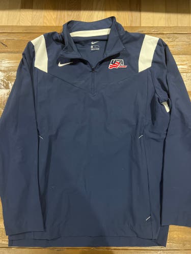 Nike USA Hockey World Junior Championship IIHF Coaches Quarter Zip Jacket M