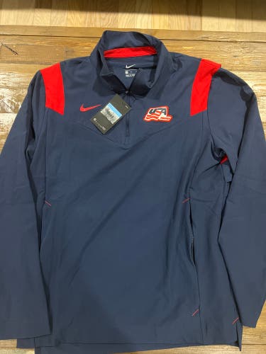 Nike USA Hockey World Junior Championship IIHF Coaches Quarter Zip Jacket M