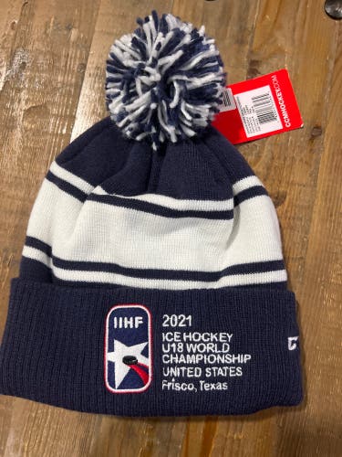 2021 IIHF U18 World Championship Beanie Tournament Issued