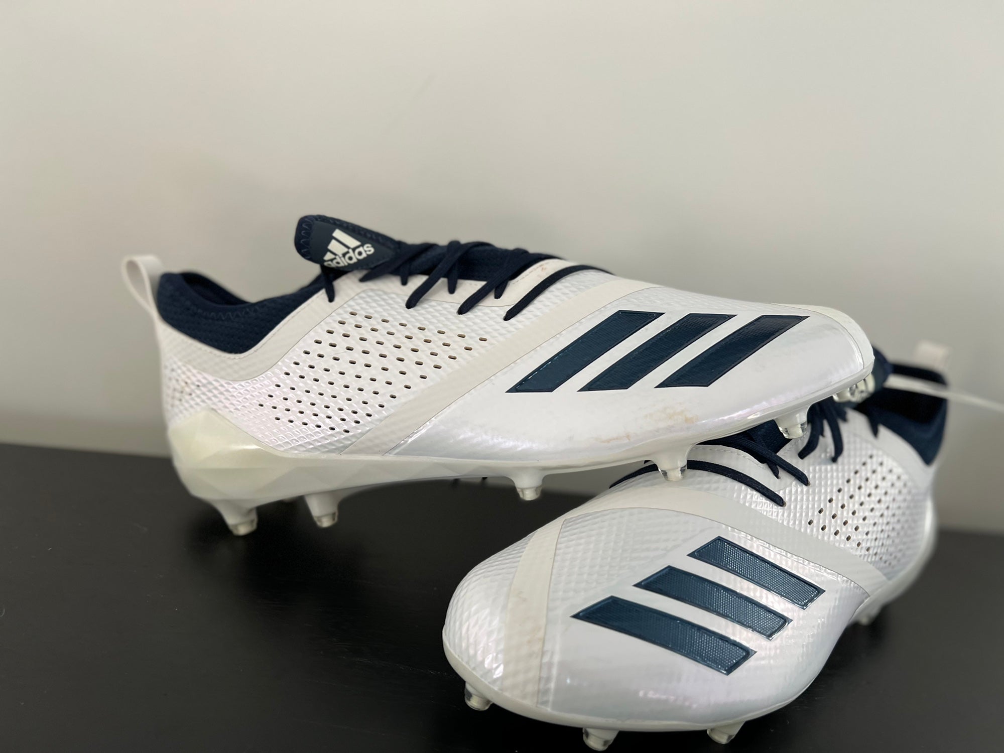 Football Cleats White Navy Blue DA9549 