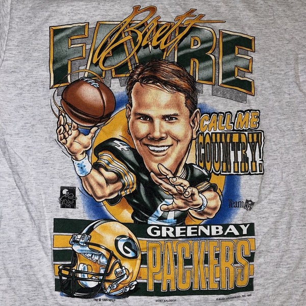 Vintage Shirt Xplosion 1995 NFL Brett Favre Green Bay Packers Caricature  Shirt M