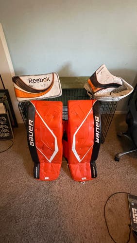 Bauer Supreme 33+1” One100 Goalie Pads Koho Glove and Reebok Blocker