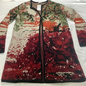 New J Jill Cardigan Sweater Multi color $149 Retail Ladies Size S Box C