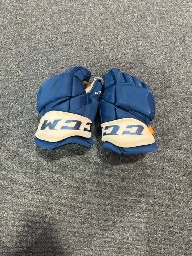 Game Used Blue CCM HGPJSPP Pro Stock Gloves Colorado Avalanche #74 14”