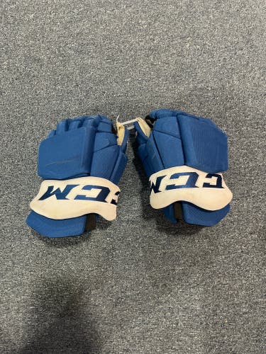 Game Used Blue CCM HGTKPP Pro Stock Gloves Colorado Avalanche #68 14”