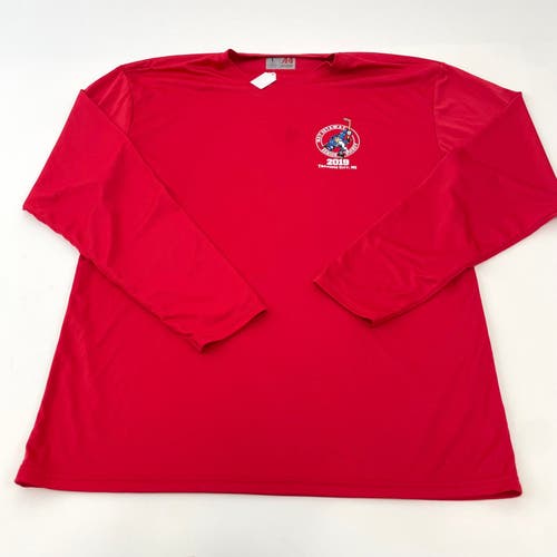 Used Red Loose Compression Long Sleeve Shirt | Size Large | J465