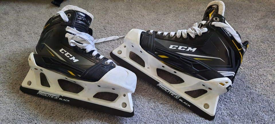 Senior Used CCM Tacks 9080 Hockey Goalie Skates Regular Width Size 9.5