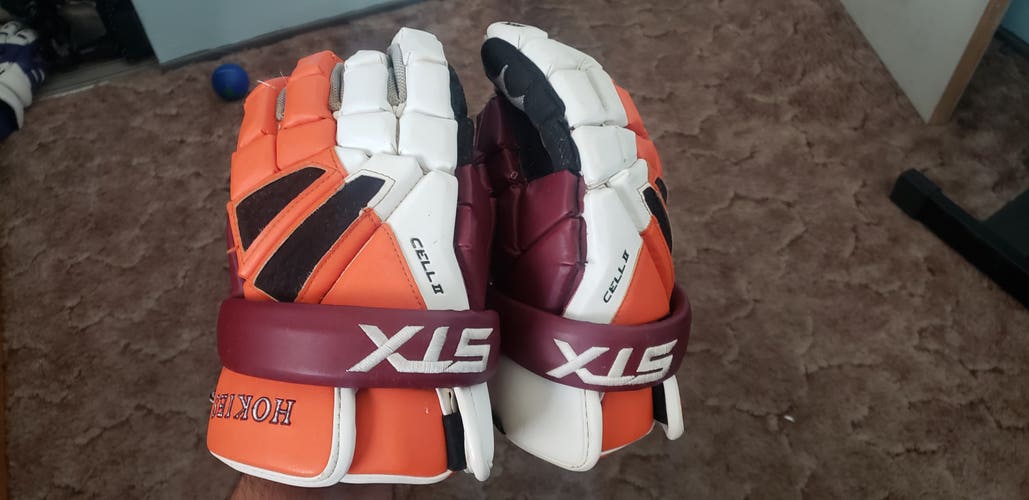 Used Player's STX Cell II Lacrosse Gloves 13"