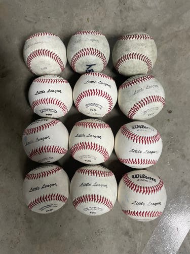 12 - Wilson Little League Baseballs - Real Leather