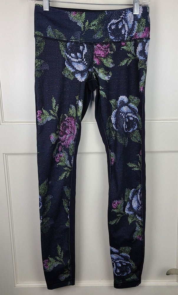 Lululemon High Times Pant Yoga Black Garden Party Floral Full On Luon Size  6