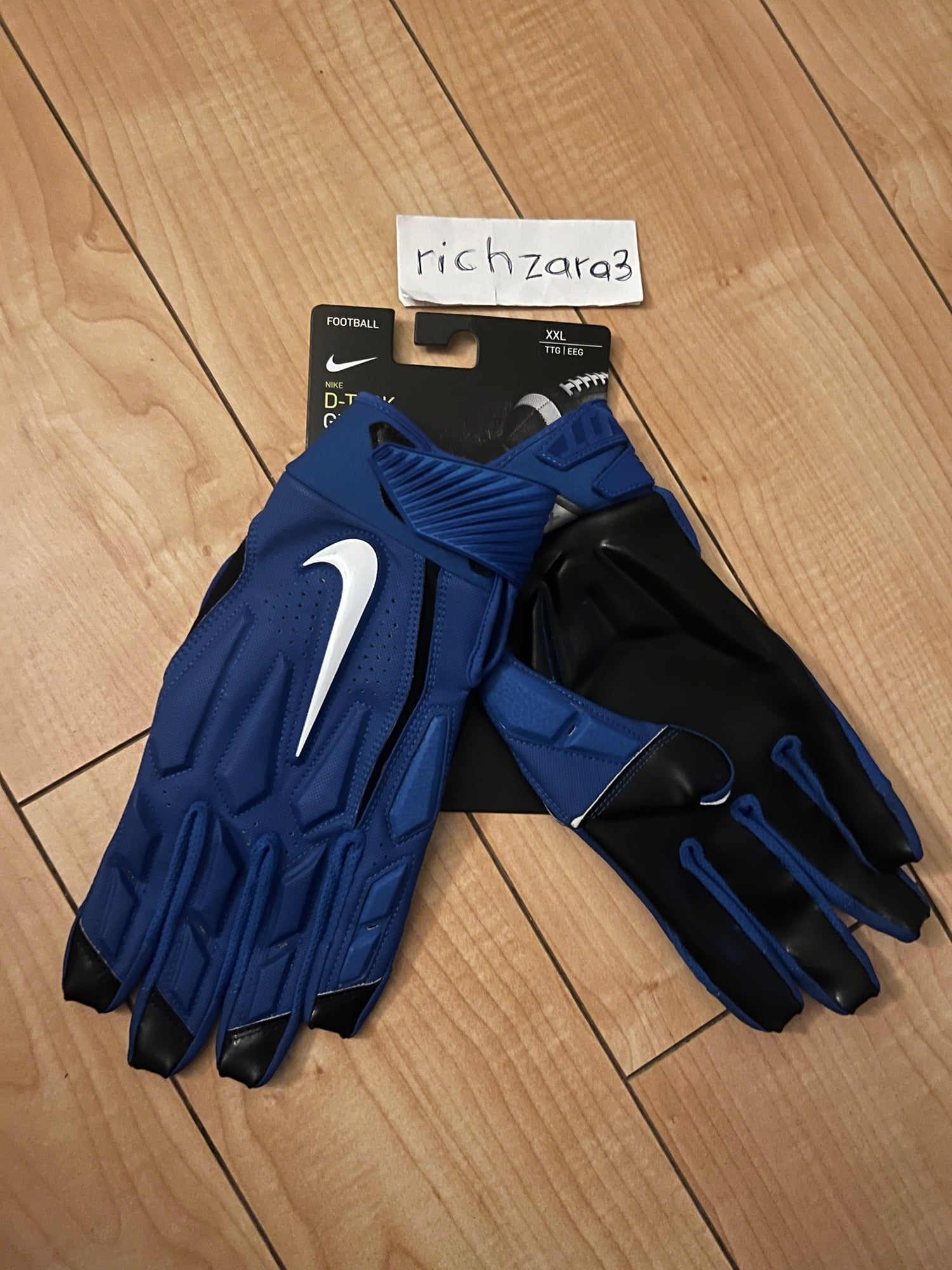 Nike, Accessories, Nike Dtack X Offwhite Football Gloves Authentic Mens  Sz M Blue Brown New Htf