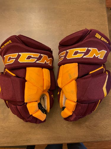 ASU Sun Devils CCM Jetspeed FT1 Pro Stock Gloves