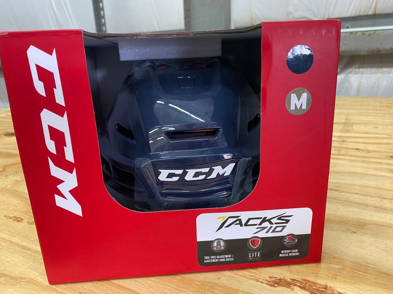 CCM Tacks 710 Pro Stock Hockey Helmet Navy Blue Medium 8517