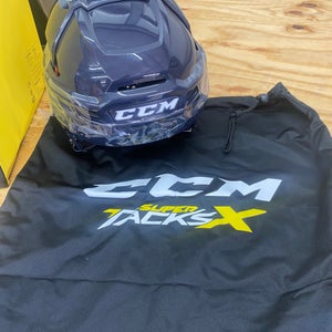CCM SUPER TACKS X Pro Stock Hockey Helmet Navy Blue  Small 8986