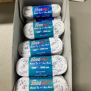 2 PACK Textile MT2000 Hockey Laces White Wide Unwaxed Various Sizes 9332