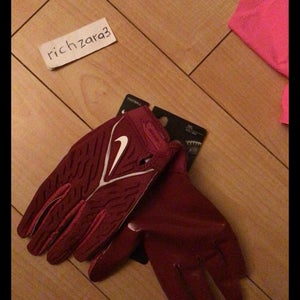 Nike Superbad 6.0 Men's 2XL Maroon Burgundy  Adult Football Receiver Gloves NWT