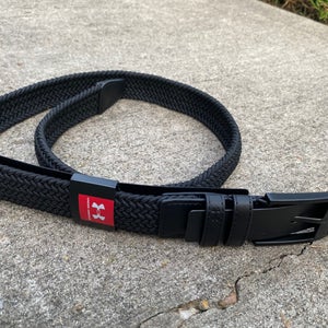 New Under Armour Golf Braided Black Belt, Metal Buckle Adjustable 8997