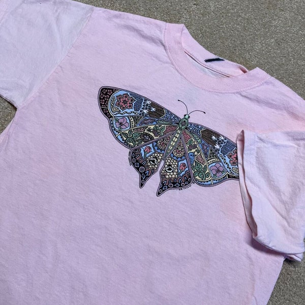 Butterfly T Shirt Girls XL Youth Pink Dragonfly Nature Insect Bugs Outdoor  Retro