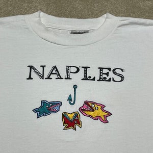 Naples Florida T Shirt Men Large Adult Fishing Beach Ocean Vacation Vintage 90s