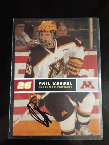 Phil kessel signed minnesota golden gophers card great condition