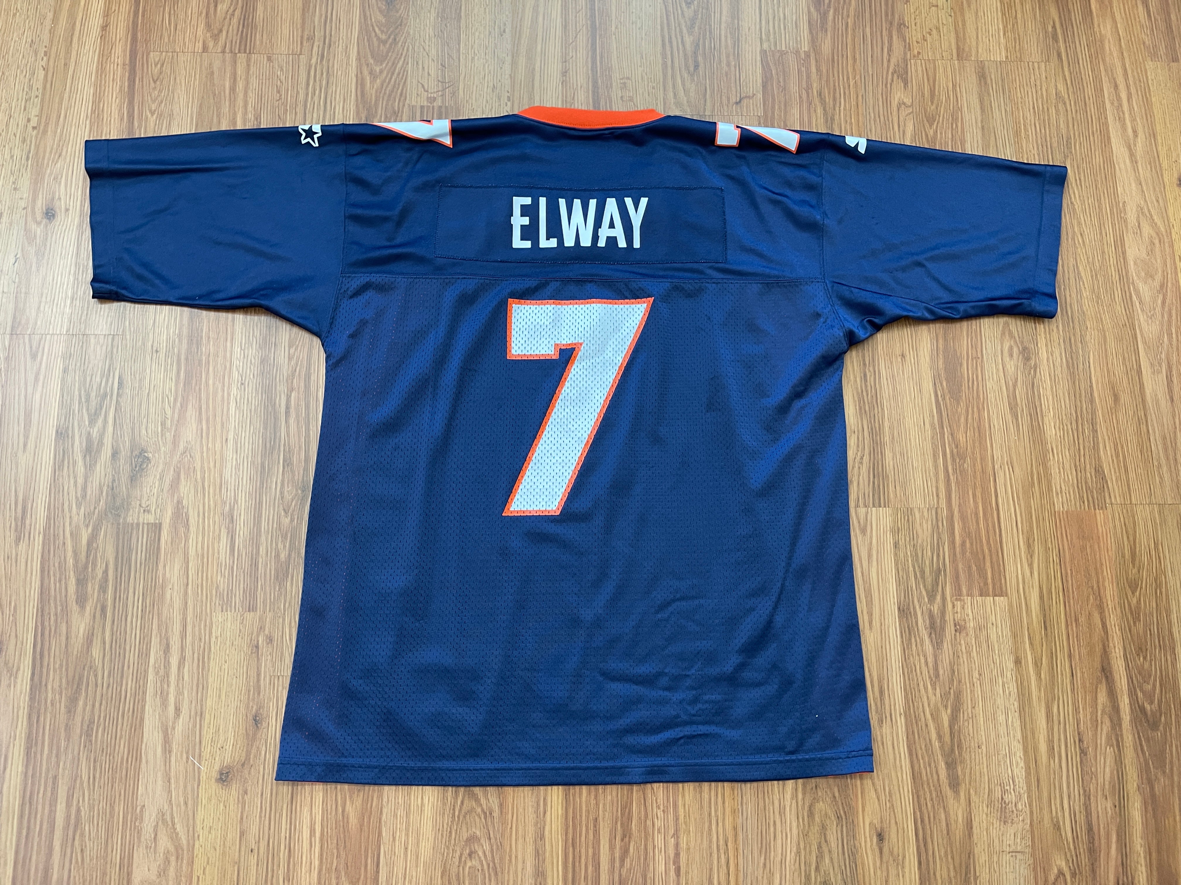 1998 Super Bowl XXXII #7 John Elway Denver Broncos Home Blue Jersey, M