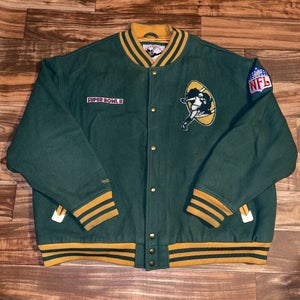 Vintage Green Bay Packers Mitchell & Ness Quilted Super Bowl Varsity Jacket 3XL