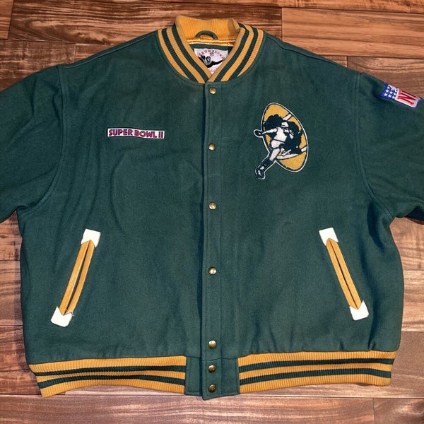 Mitchell & Ness Throwbacks NFL Green Bay Packers Men’s Varsity Jacket Size  5XL