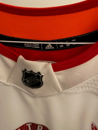 White Adult Men's Used Size 58 Adidas Jersey Pro Stock