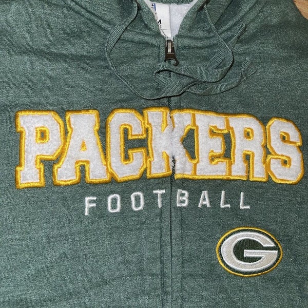 Fabric Green Bay Packers Sherpa Fleece Women’s Team Apparel Zip Hoodie Sweatshirt M/L