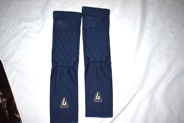 NEW - Hex Compression Padded Arm Sleeves, One Pair, Blue, Youth Small