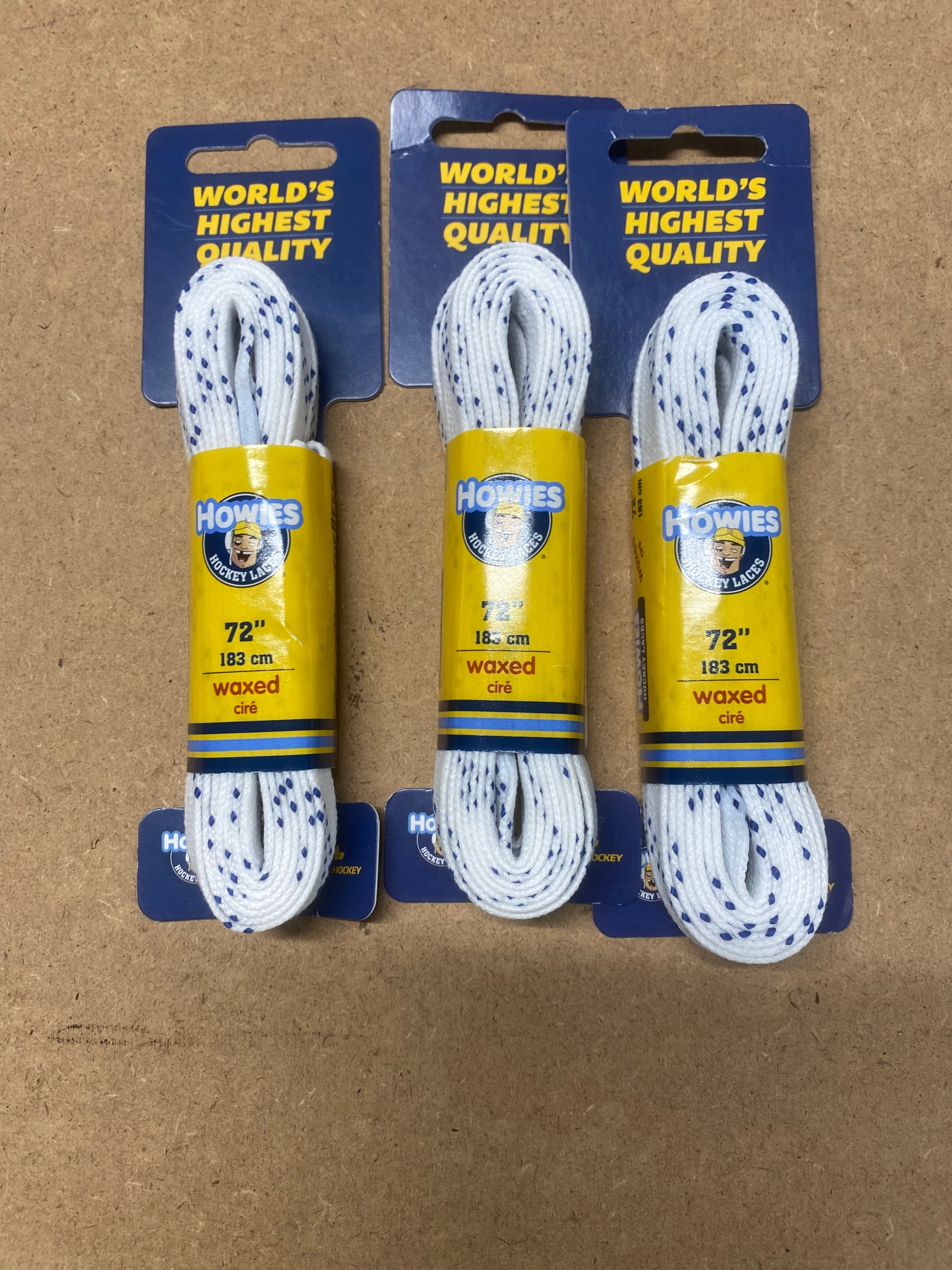 New Howies Hockey Skate Laces Waxed 72” 3 pair