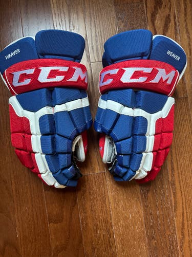 Used Montreal Canadiens CCM HG55PP Gloves 14", Pro Stock