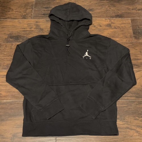 Air Jordan Brand Logo Fleece standard fit Pullover Hoodie Black Sz Medium